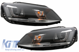 LED Első lámpák VW Jetta Mk6 VI (2011-2017) GTI 3D U Bi-Xenon Design-image-6040433
