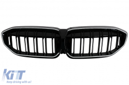 LED-es vese hűtőrács BMW 3-as G20 Sedan G21 Touring (2019-2022) Piano Black-image-6114381
