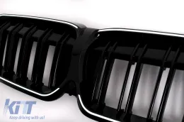 LED-es vese hűtőrács BMW 3-as G20 Sedan G21 Touring (2019-2022) Piano Black-image-6114382