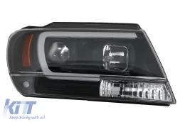 LED fényszóró Jeep Grand Cherokee (1999-2004), fénycsöves, fekete-image-6068541