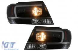 LED fényszóró Jeep Grand Cherokee (1999-2004), fénycsöves, fekete-image-6068545