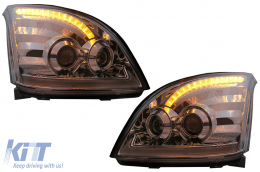 LED Fényszórók Toyota Land Cruiser FJ120 (2003-2009) modellekhez, króm, dinamikus irányjelző -image-6092505