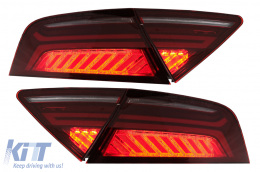 LED Feux Arrières Cerise Rouge Fumée pour AUDI A7 4G 2010-2014 Facelift Look-image-6013391