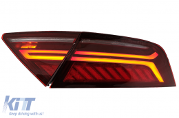 LED Feux Arrières Cerise Rouge Fumée pour AUDI A7 4G 2010-2014 Facelift Look-image-6013392