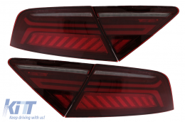 LED Feux Arrières Cerise Rouge Fumée pour AUDI A7 4G 2010-2014 Facelift Look-image-6079235