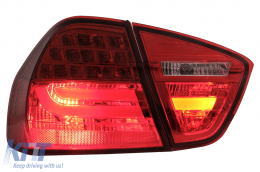 LED Feux arrières pour BMW Série 3 E90 2005-2008 LED Barre lumineuse LCI Design rouge Clair-image-6087082