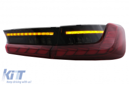 LED Feux Arrières pour BMW Série 3 G20 G28 M3 G80 Berline 2018-2022 Fumée rouge Clignotant séquentiel dynamique-image-6096542