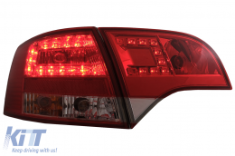 LED Hátsó Lámpa Audi A4 B7 Avant 8ED (2004.11-2007) modellekhez, piros átlátszó-image-6086882