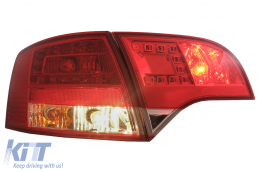 LED Hátsó Lámpa Audi A4 B7 Avant 8ED (2004.11-2007) modellekhez, piros átlátszó-image-6086885