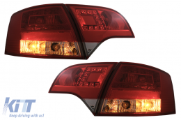 LED Hátsó Lámpa Audi A4 B7 Avant 8ED (2004.11-2007) modellekhez, piros átlátszó-image-6086889