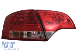 LED Hátsó Lámpa Audi A4 B7 Avant 8ED (2004.11-2007) modellekhez, piros átlátszó-image-6086891