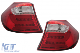 LED Hátsó Lámpa BMW 1 Series E81 E87 (2004-08.2007) modellekhez, piros átlátszó-image-6088669