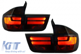 LED hátsó lámpa BMW X5 E70 (2007-2010) fénycsöves LCI Facelift Look sötétített-image-6026052