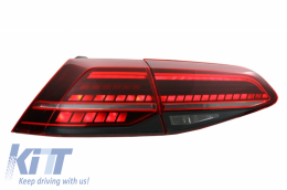LED hátsó lámpa VW Golf 7 & 7.5 VII (2012-2019) Facelift Retrofit G7.5 megjelenés dinamikus, futófényes irányjelzővel, sötét cseresznyepiros-image-6041425