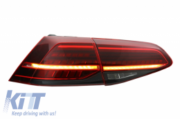 LED hátsó lámpa VW Golf 7 & 7.5 VII (2012-2019) Facelift Retrofit G7.5 megjelenés dinamikus, futófényes irányjelzővel, sötét cseresznyepiros-image-6041427
