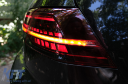 LED hátsó lámpa VW Golf 7 & 7.5 VII (2012-2019) Facelift Retrofit G7.5 megjelenés dinamikus, futófényes irányjelzővel, sötét cseresznyepiros-image-6094525