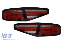 LED hátsó lámpák AUDI A4 B8 (2012-2015) limuzin típushoz, piros-fehér, dinamikus irányjelző-image-6066912