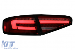LED hátsó lámpák AUDI A4 B8 (2012-2015) limuzin típushoz, piros-fehér, dinamikus irányjelző-image-6066915