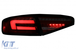 LED hátsó lámpák AUDI A4 B8 (2012-2015) limuzin típushoz, piros-fehér, dinamikus irányjelző-image-6066916