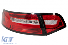 LED hátsó lámpák Audi A6 4F2 C6 limuzin (2008-2011) modellekhez, piros átlátszó, Facelift dizájn, dinamikus irányjelző -image-6098467