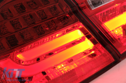 LED hátsó lámpák BMW 3 E90 (2005-2008) modellekhez, LED csík LCI dizájn, piros átlátszó-image-6087077
