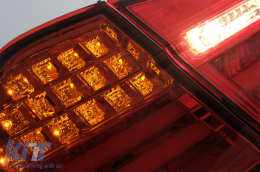LED hátsó lámpák BMW 3 E90 (2005-2008) modellekhez, LED csík LCI dizájn, piros átlátszó-image-6087080