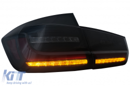 LED hátsó lámpák BMW 3 F30 LCI előtti és LCI (2011-2019) modellekhez, fekete füst, dinamikus irányjelző-image-6088386