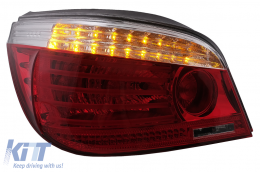 LED Hátsó lámpák BMW 5 Series E60 04.2003-03.2007 piros/áttetsző LCI Facelift Design-image-6091627