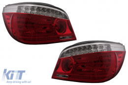LED Hátsó lámpák BMW 5 Series E60 04.2003-03.2007 piros/áttetsző LCI Facelift Design-image-6091636