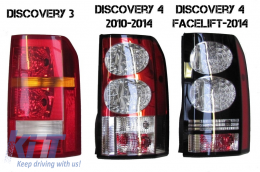 LED Hátsó lámpák Land Rover Discovery III 3 & IV 4 (2004-2009) (2009-2016) fekete átalakító Facelift kinézetre-image-6026184