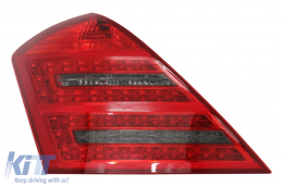 LED hátsó lámpák Mercedes S-osztály W221 (2005-2009) modellekhez, Vörös füst szín, dinamikus irányjelzővel-image-6089789