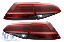 LED Hátsó lámpák VW Golf 7 & 7.5 VII (2012-2019) Facelift Retrofit G7.5 kinézet dinamikus, sorozatos irányjelző lámpák sötét Cseresznyepiros-image-6041430