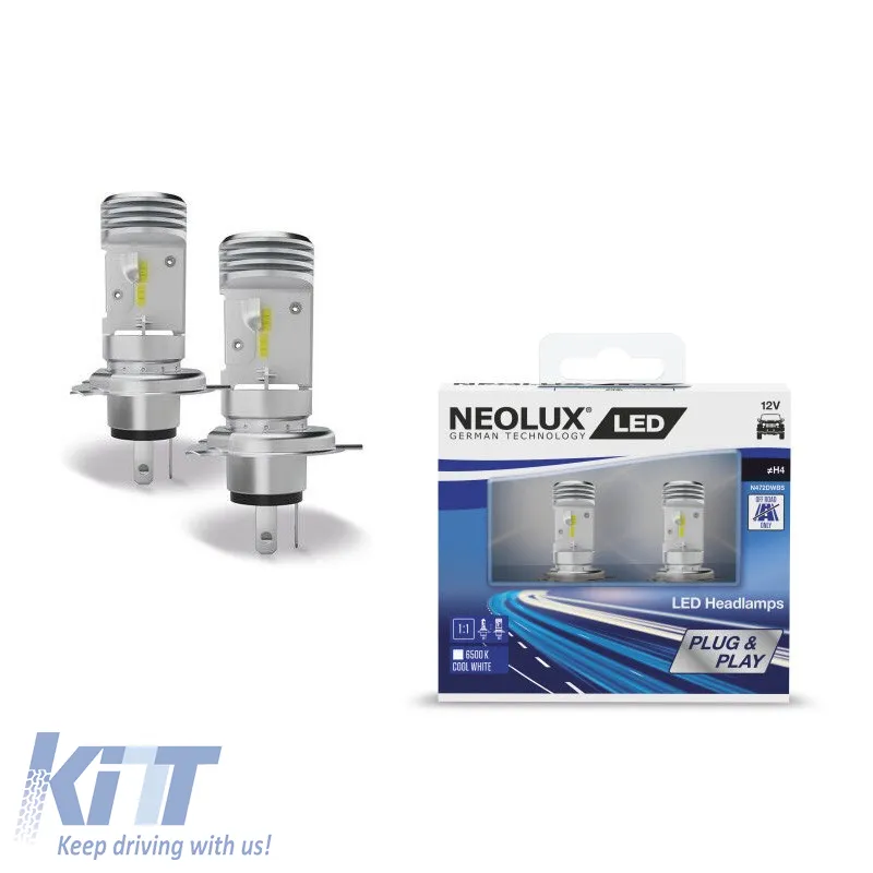 Led Headlight Lamps H4 P43T Neolux by Osram 12V 10W 6500k 2 pcs