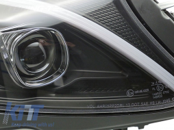 LED headlight set suitable for Mercedes C-Class W205 2014-2018 with black base, left and right, for the model with standard halogen headlights-image-6238472