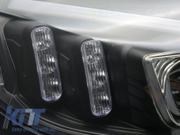 LED headlight set suitable for Mercedes C-Class W205 2014-2018 with black base, left and right, for the model with standard halogen headlights-image-6238473