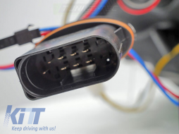 LED headlight set suitable for Mercedes C-Class W205 2014-2018 with black base, left and right, for the model with standard halogen headlights-image-6238475