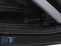 LED headlight set suitable for Mercedes C-Class W205 2014-2018 with black base, left and right, for the model with standard halogen headlights-image-6238478