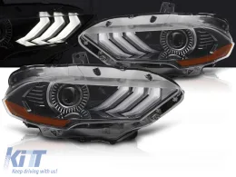 LED HEADLIGHTS RGB DRL BLACK fits FORD MUSTANG 18-21-image-6270488