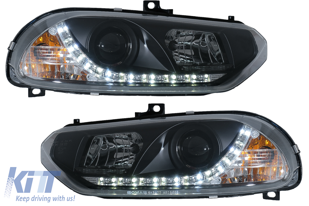 count up I'm hungry Meekness LED Headlights suitable for Alfa Romeo 156 (10.1997-06.2003) DAYLIGHT Black  - CarPartsTuning.com