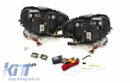 LED Headlights suitable for Audi A3 8P (05.2003-03.2008) Daytime Running Light Tube Lights Black-image-65421