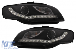 LED Headlights suitable for Audi A4 B7 (11.2004-03.2008) Black - HLAUA4B7BLED