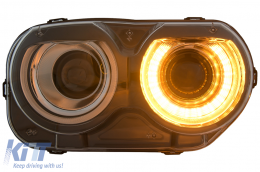LED Headlights suitable for Dodge Challenger (2015-2023) Black RGB Lights-image-6110368