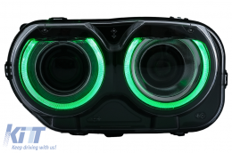 LED Headlights suitable for Dodge Challenger (2015-2023) Black RGB Lights-image-6111082