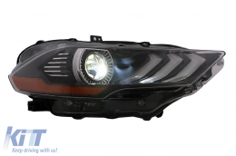 LED Headlights suitable for Ford Mustang VI Facelift (2018-2022) Black Dynamic Turning Lights RGB DRL-image-6107455