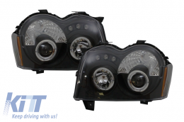 image-26-LED Headlights suitable for Jeep Grand Cherokee WH (2005-2008) Halo Angel Eyes Black