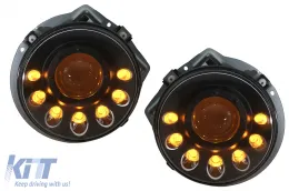 image-50-LED Headlights suitable for Mercedes G-Class W463 (1989-2012) Black Dynamic Sequential Turning Light