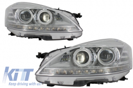 LED Headlights suitable for Mercedes S-Class W221 (2005-2009) Facelift Look - HLMBW221FL