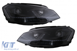 LED Headlights suitable for VW Golf 7 VII (2012-2017) Black Facelift G7.5 Design with Sequential Dynamic Turning Lights-image-6105930