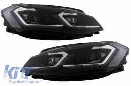 LED Headlights suitable for VW Golf 7.5 VII Facelift (2017-up) with Sequential Dynamic Turning Lights - HLVWG7F75S