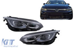 LED Headlights suitable for VW Golf 8 VII (2020-2024) with Dynamic Turning Lights-image-6113983